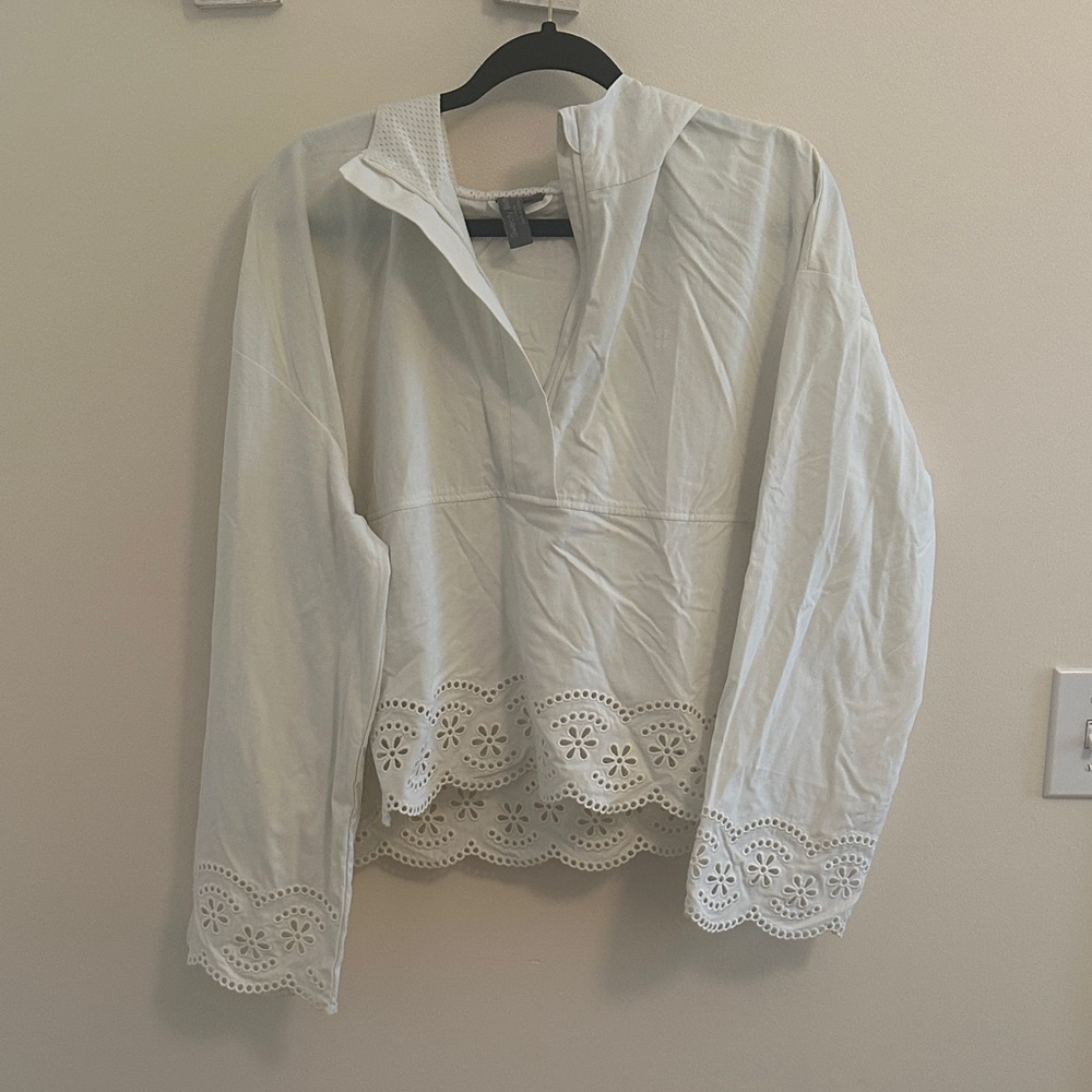Sweaty Betty White Mesh Detail Top
